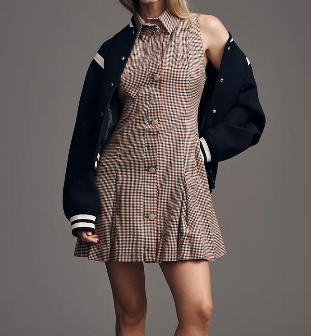 Anthropologie Maeve Houndstooth Skater
Mini Dress